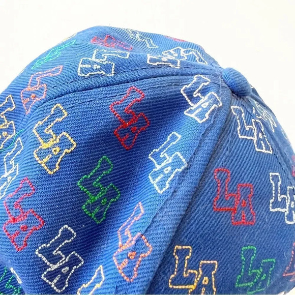 Vintage All Over LA Print Ball Cap Fresh Prince‎ 80s Style Street Urban Moda Med - Picture 5 of 8